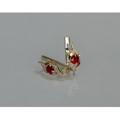 Серебряные серьги Sil с золотыми накладками 128s-8 Красный (Sil-1036) Лубны