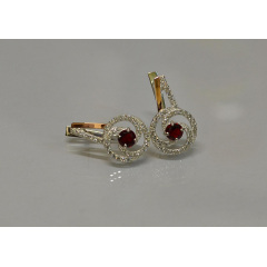 Серебряные серьги Sil 115s-7 Красный (Sil-869) Александрия