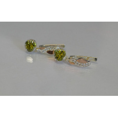 Серьги сердце Sil в руках 102s-11 Олива (Sil-942) Львов