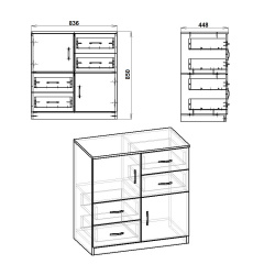 Комод Компанит 2+4 Дуб сонома (84х45х85 см) Чернигов