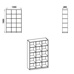 Стелаж книжковий Компанит КШ 3 Венге (kom-328) Хуст