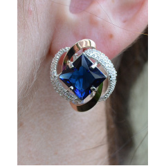 Серебряные серьги Sil с золотыми накладками 130s-15 Танзанит (Sil-746) Киев