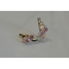Серьги серебряные Sil 076s-5 Розовый (Sil-953) Павлоград