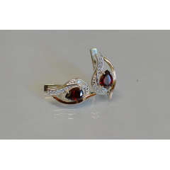 Серебряные серьги Sil с элементами золота 078s-8 Гранат (Sil-924) Броды
