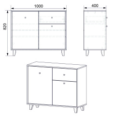 Комод Компанит 21 Орех экко (100х40х82 см) Борисполь