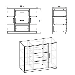 Комод Компаніт 3+2 Яблуня (111х49х89 см) Балаклія