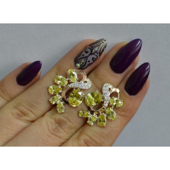 Серебряные серьги Sil с золотыми накладками 153s-4 Желтый (Sil-1048) Еланец