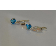 Серьги Sil Сердце в руках Аквамарин 102s-10 (Sil-941) Лубны