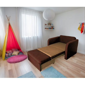 Кресло Tobi Sho Юниор-0.7 раскладное мягкое для детской комнаты рогожка Gold Brown/02, 880х800х800 мм