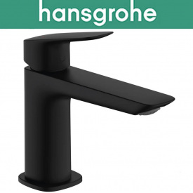 Смеситель Hansgrohe (art 71251670) для раковины однорычажный, с сливным наборам, Logis Fine 110, Чёрный мат