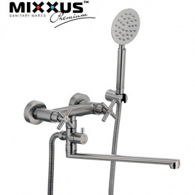 Смеситель для ванны длинный нос Mixxus DVE (Chr-006), Польша (нержавеющая сталь)