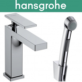 Смеситель Hansgrohe (art 73210000) для раковины однорычажный, с ручным душем для биде та душевым шлангом, Tecturis E 110, Хром