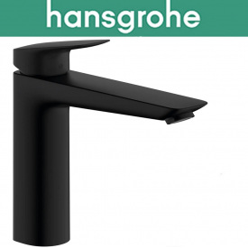 Смеситель Hansgrohe (art 71090670) для раковины однорычажный, с сливным наборам, Logis 190 Matt Black, Чёрный мат