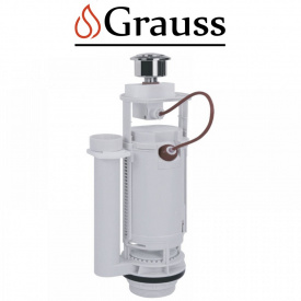 Арматура тросова спускова з двома режимами зливу (кнопка хромована) KT-0201 , Grauss Чехія