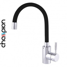 Смеситель для кухни рефлекторный черный гусак Champion Sus-011 REFLECTOR BLACK Chrome, (хромированная нержавеющая сталь)