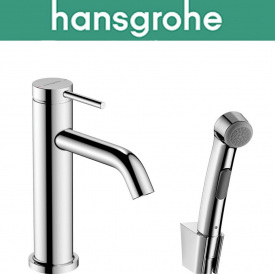 Смеситель Hansgrohe (art 73211000) для раковины однорычажный, с ручным душем биде и душевым шлангом, Tecturis S 110, Хром