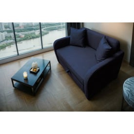 Диван Tobi Sho Юніор-1.4 для вітальні розкладний м'який велюр Magic Navy, 1580х800х800 мм