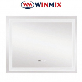 Дзеркало для ванної кімнати Winmix WARM MR02-100x70 (з LED-підсвічуванням, годинник, антизапотівання)