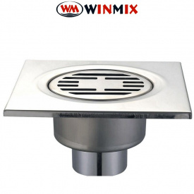 Душевой трап из нержавеющей стали Drain-03-15x15-180 (прямой отвод) , Winmix. Польша