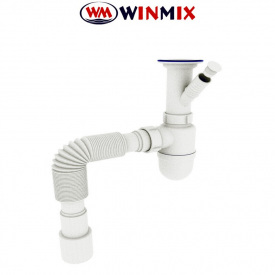 Сифон для умывальника SU-02-B 1 1/2"x40 с отводом для стиральной машины, Winmix. Польша