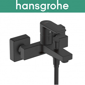 Смеситель Hansgrohe (art 71450670) для ванны однорычажный с наружной установкой Vernis Shape, чёрный матовый