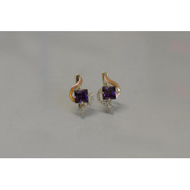 Срібна каблучка Sil з золотими накладками 118s-15 Фіолет (Sil-831)