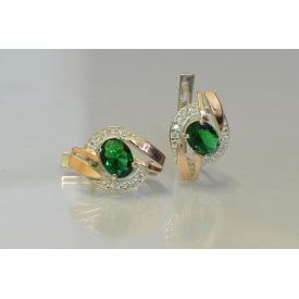 Срібна каблучка Sil 090s-8 Зелений (Sil-978)