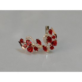 Срібна каблучка Sil з золотими пластинами 152s-13 Гранат (Sil-1072)