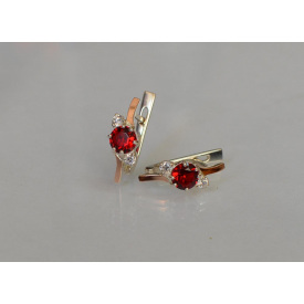 Срібна каблучка Sil з золотими вставками 134s-6 Гранат (Sil-1193)
