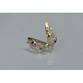 Серебряные серьги Sil с золотыми накладками 128s-13 Белый (Sil-1041)