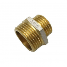 Ниппель редукционный Asco 3/4"х1/2" НН никелированный с проточкой