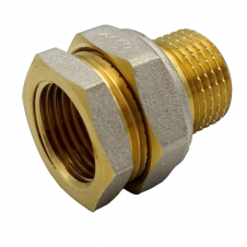 Сгон разборный Asco 1/2" Evo НВ прямой, с проточкой, никелированная латунь