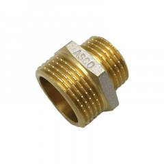 Ниппель редукционный Asco 3/4"х1/2" НН никелированный с проточкой Винница