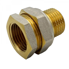 Сгон разборный Asco 1/2" Evo НВ прямой, с проточкой, никелированная латунь Сумы