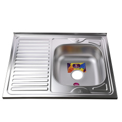 Кухонная мойка накладная MIRA Decor MR 8060 R D 800х600 прямоугольная, с крылом нержавеющая сталь Миколаїв