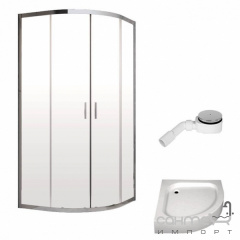 Полукруглая душевая кабина с поддоном и сифоном Radaway Alienta Chrome A 800x800x1900 хром/прозр. стекло Токмак