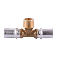 Тройник с наружной резьбой пресс APE ITALY AP 133 16х1/2″х16