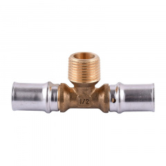 Тройник с наружной резьбой пресс APE ITALY AP 133 16х1/2″х16 Обухів