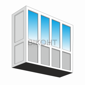 Французский балкон Rehau белый боковые низ сэндвич