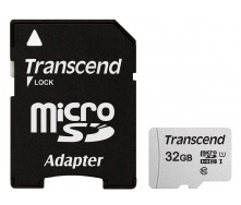 Карта памяти Transcend microSDHC 32GB UHS-I U1 (TS32GUSD300S-A) + SD адаптер (6412859)