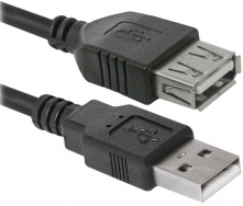 Кабель Defender USB02-10 USB2.0 AM-AF 3 м Черный (87453) (6358276)