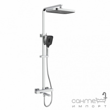 Душевая стойка с термостатом и изливом Qtap Cascada QTSWA112CRM45902 хром