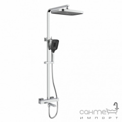 Душевая стойка с термостатом и изливом Qtap Cascada QTSWA112CRM45902 хром Ізмаїл