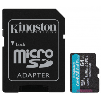 Карта памяти Kingston microSDXC 64GB Canvas Go+ U3 V30 (SDCG3/64GB) + Адаптер (6552769)