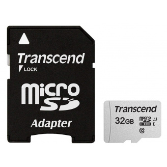 Карта памяти Transcend microSDHC 32GB UHS-I U1 (TS32GUSD300S-A) + SD адаптер (6412859)