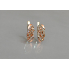 Серебряные серьги Sil с золотыми пластинами 116s-4 Шампань (Sil-1254)