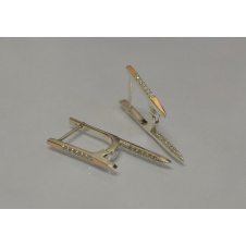 Серебряные серьги Sil с золотом 126s Прозрачный (Sil-816)
