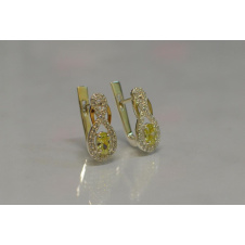 Серебряные серьги Sil с золотыми вставками 125s-9 Цирконий (Sil-793)