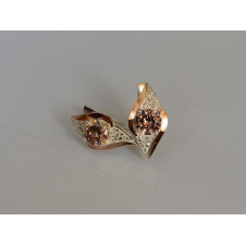 Серебряные серьги Sil с золотыми вставками 145s-2 Шампань (Sil-1014)