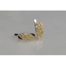 Серебряные серьги Sil с золотыми пластинами 116s-10 Желтый (Sil-1260)